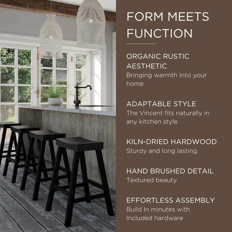 Maven Lane Vincent Wooden Kitchen Bar Stool