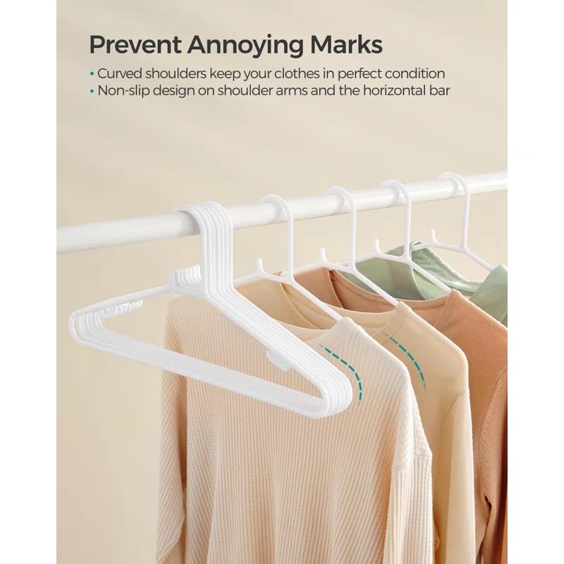 Rebrilliant 50-Pack Slim PP Plastic Hangers | Space-Saving, Non-Slip Design For Shirts And Scarves