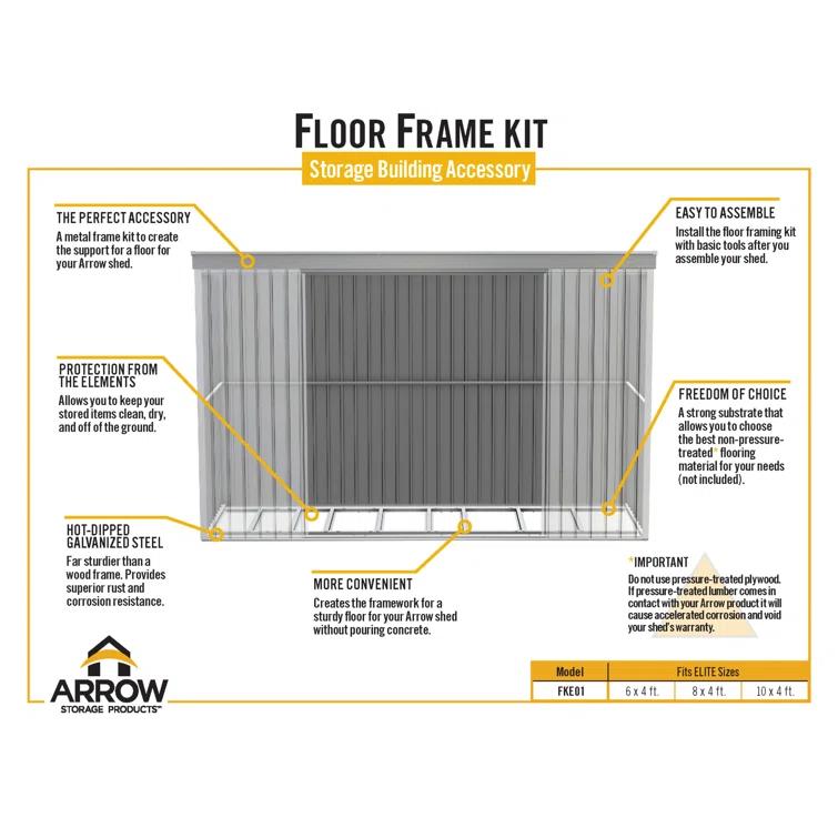 Arrow Arrow Rust Resistant Steel Flooring Kit
