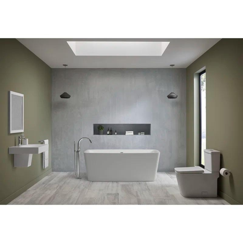 GROHE 39655000 Eurocube® Alpine White Rectangular Wall Mount Bathroom Sink with Overflow