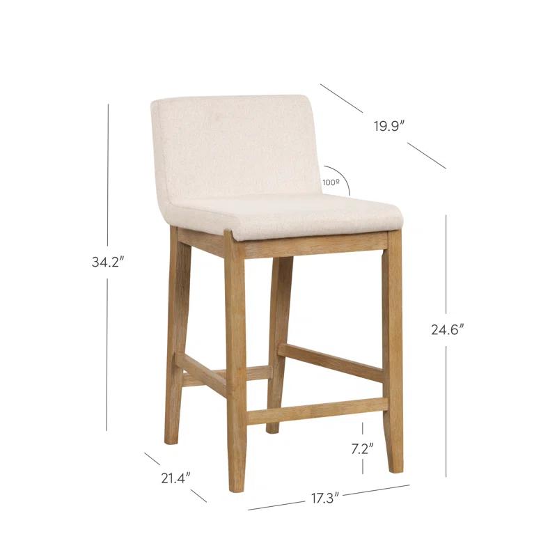 Nathan James Upholstered Wooden Stool