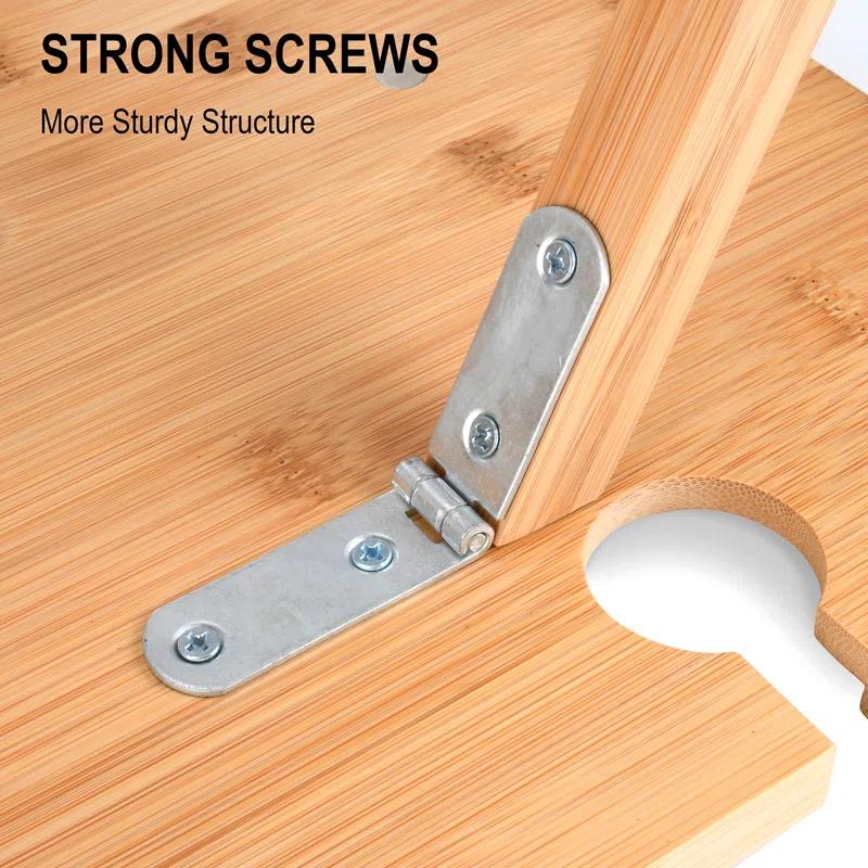 Tirrinia Bamboo Wine Picnic Table, Ideal Wine Lover Gift, Large Folding Portable Outdoor Snack & Cheese Tray for Concerts at Park, Beach