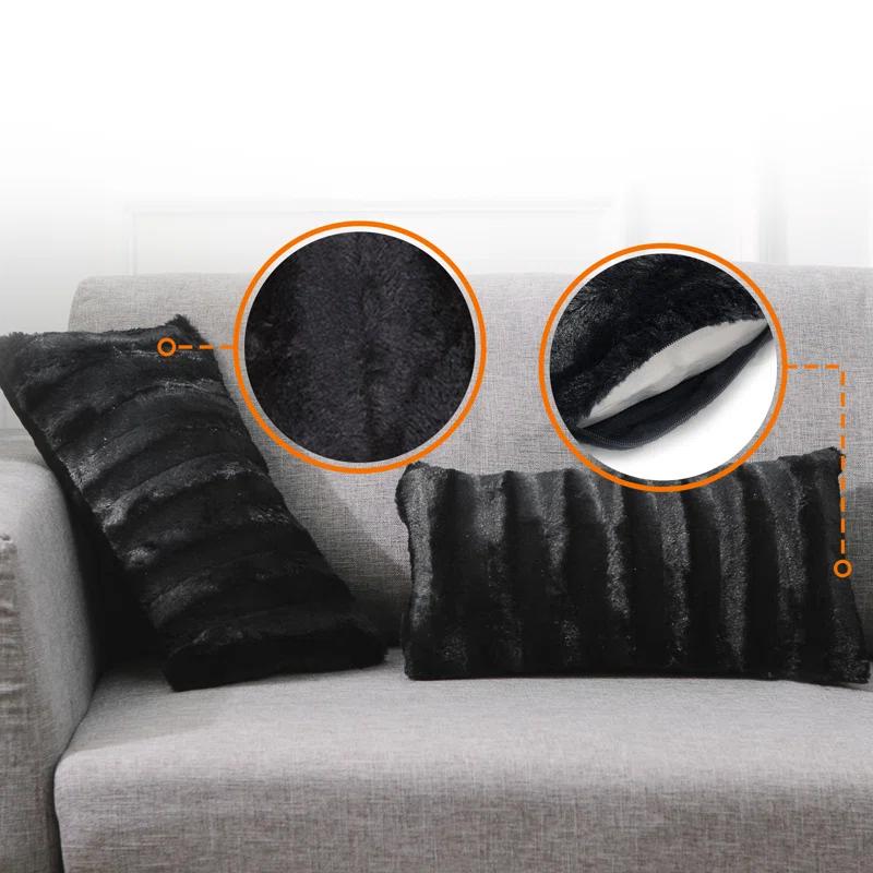 Faux Fur Throw Pillow (Set of 2)
