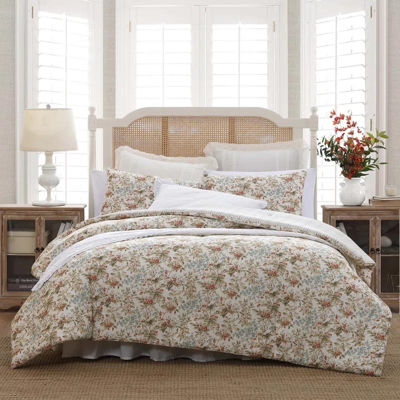 Laura Ashley Laura Ashley Bramble Floral Cotton Reversible Comforter Set