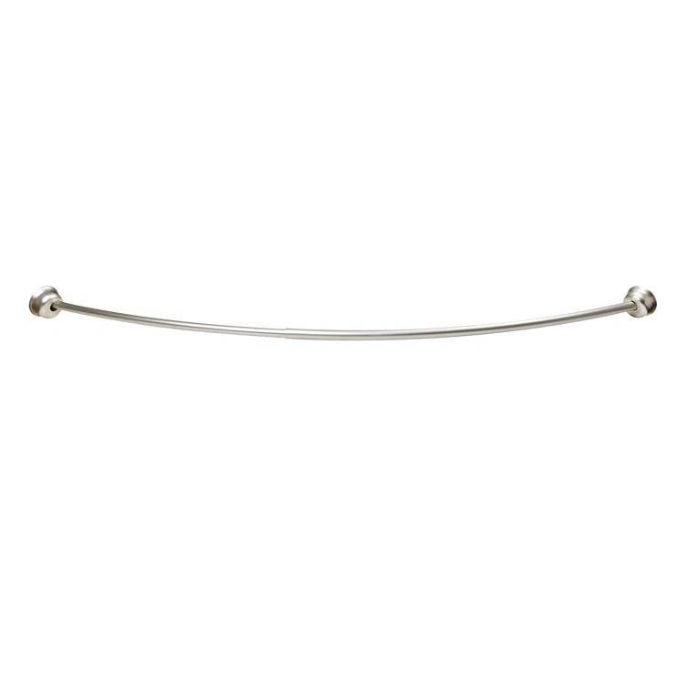 Utopia Alley Utopia Alley Rustproof Fixed Mount Single Curved Shower Rod, Aluminum, adjustable from 45" to 72" Wide