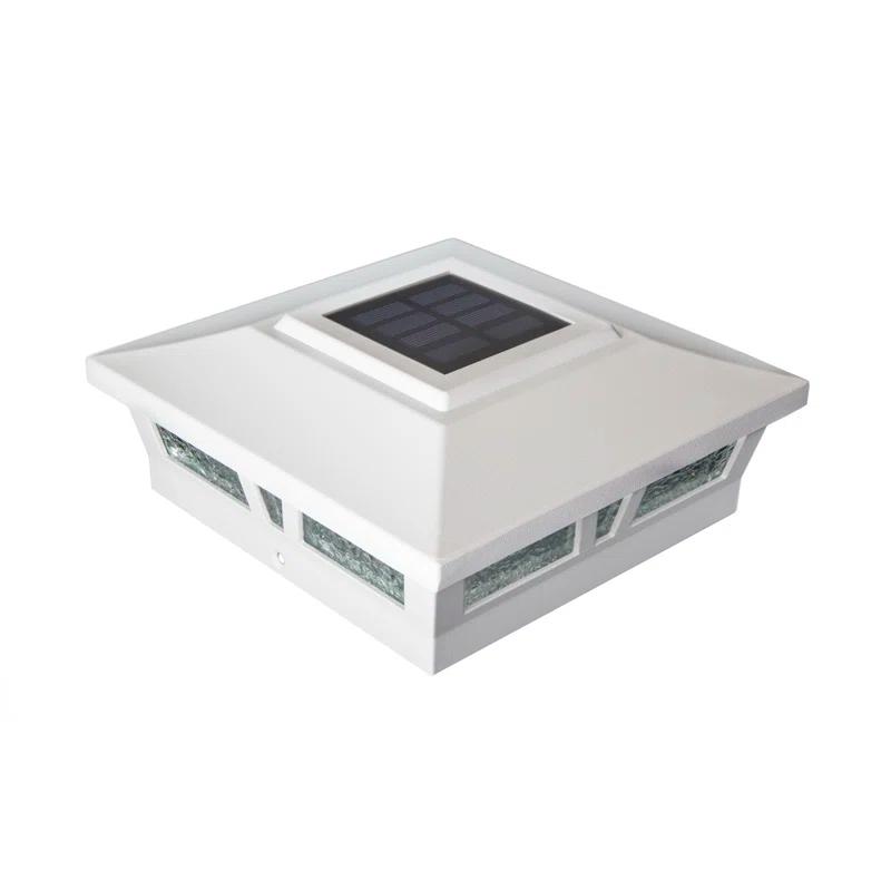 Classy Caps Oxford Solar Powered Integrated LED Aluminium Fence Post Cap Light 6 in. x 6 in. with Base Adapter Included