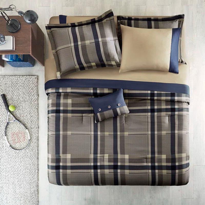 Intelligent Design Robbie Plaid Comforter Set with Bed Sheets