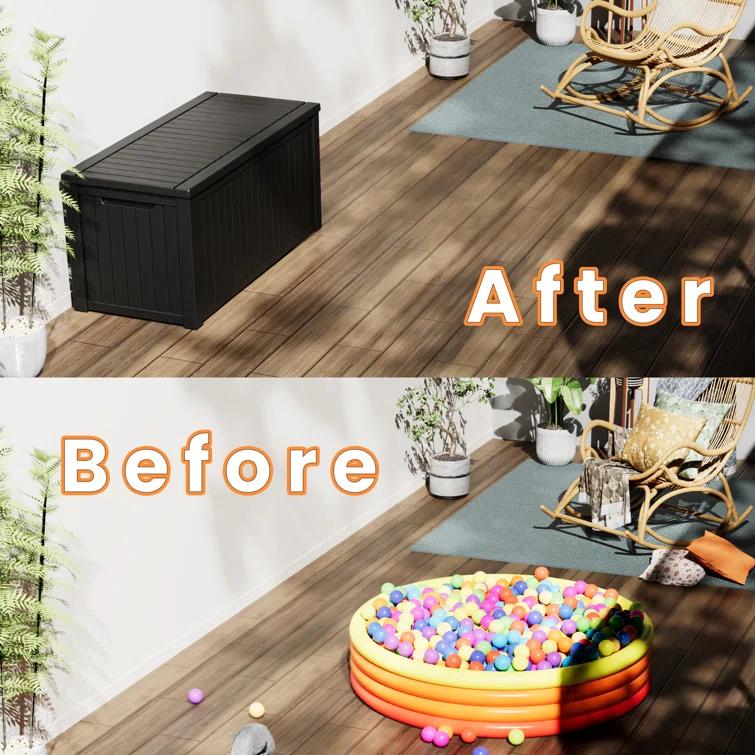 Emperic Design Emperic Design 61'' W 180 Gallons Water Resistant Resin Lockable Deck Box