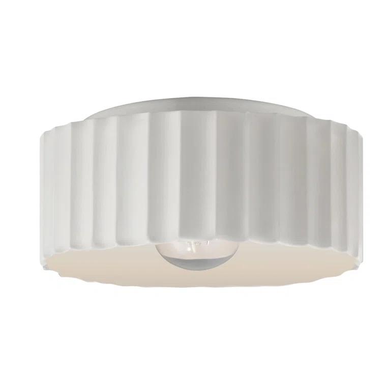 Justice Design Group Cer-6183 Radiance 8" Wide Flush Mount Drum Ceiling Fixture - Beige