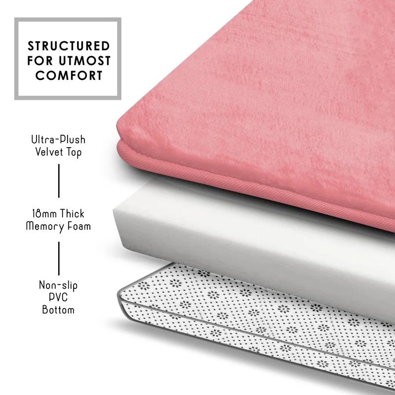 Clara Clark Ultra Soft and Absorbent Memory Foam Bath Rug Set with Non-Slip Backing
