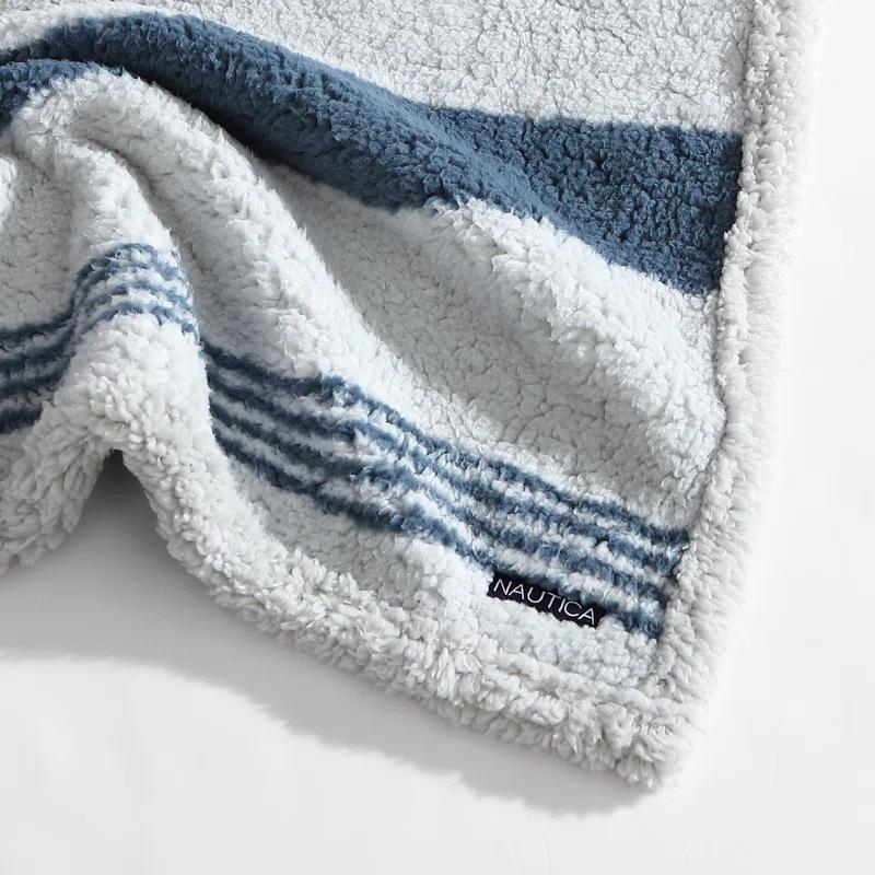 Nautica Tideway Nautica Printed Faux Shearling Throw Blanket