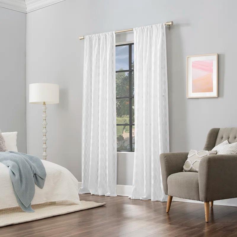 Scott Living Scott Living Verge Geometric Clipped Jacquard Semi-Sheer Rod Pocket Curtain Panel