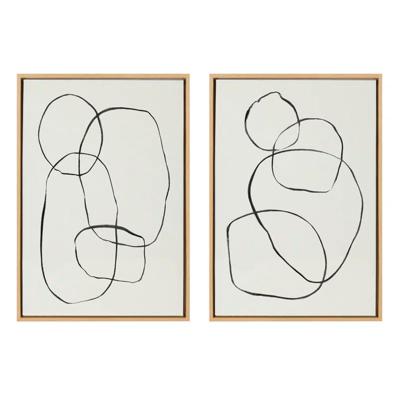 Kate and Laurel " 871 Modern Circles Flinen (left) & 869 Going In Circles Flinen (right) " by Teju Reval 2 - Pieces