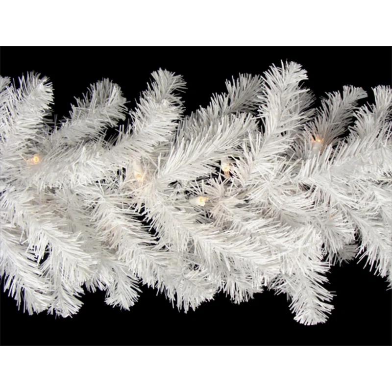 Northlight Seasonal 50' x 10" Pre-Lit Commercial Length Snow White Christmas Garland Clear Lights