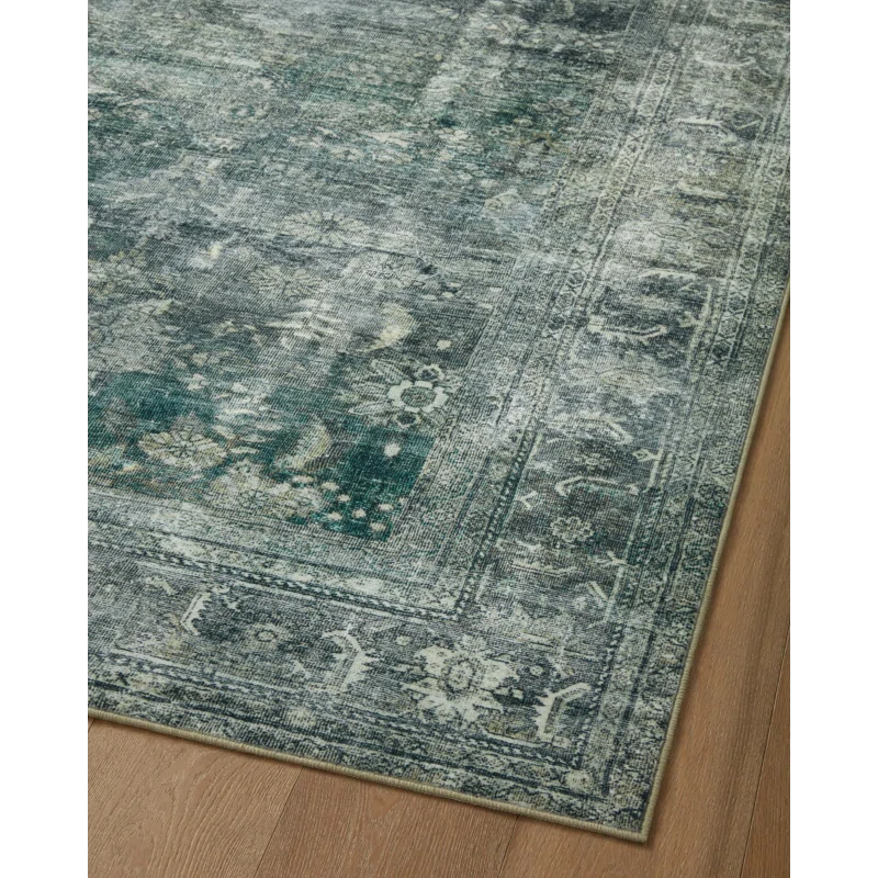 Magnolia Home By Joanna Gaines X Loloi Banks Machine Washable Blue / Lagoon Area Rug