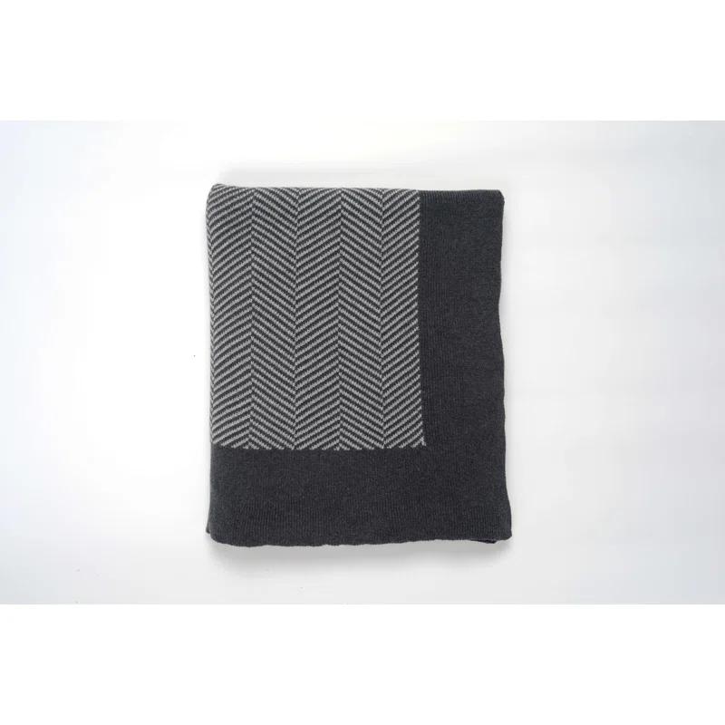Darzzi Herringbone Knitted Throw Blanket