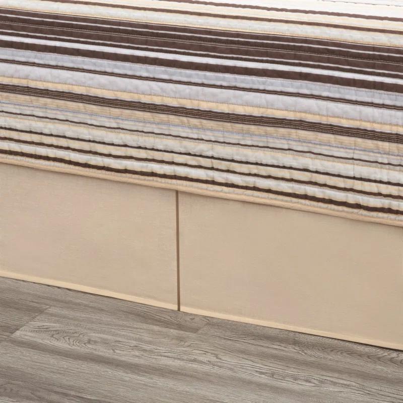 Chezmoi Collection Cotton Quilted Striped Quilt Set