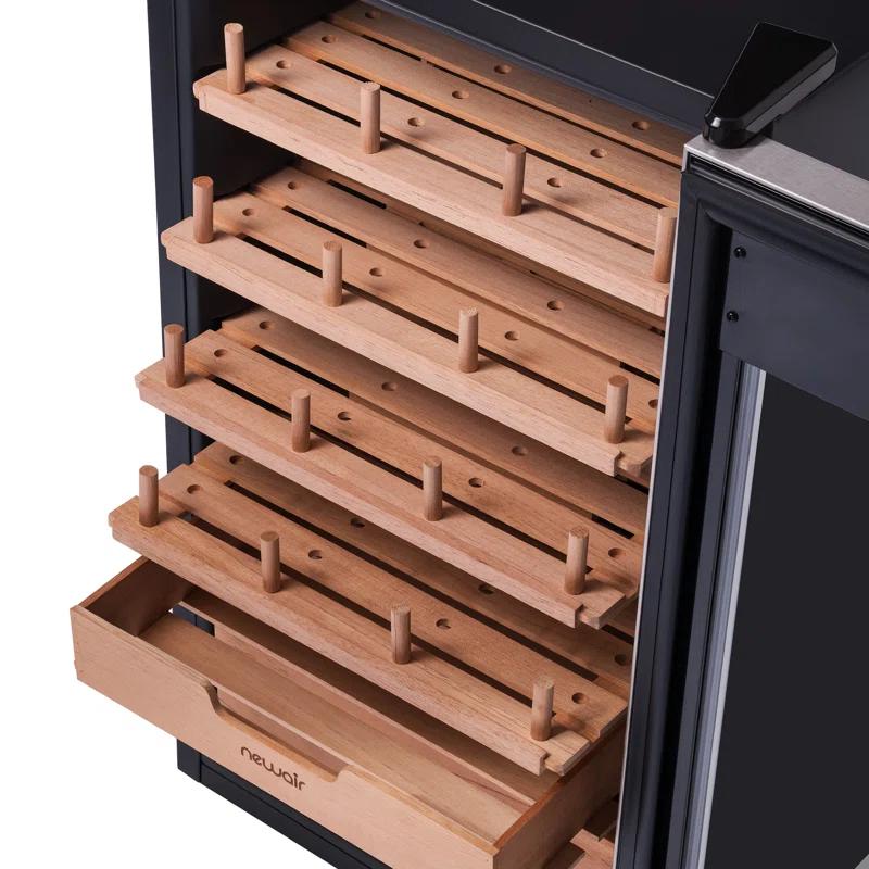 Newair Newair x Boveda 500 Count Electric Humidor, Spanish Cedar Shelves, Temperature Control,Cigar Humidor