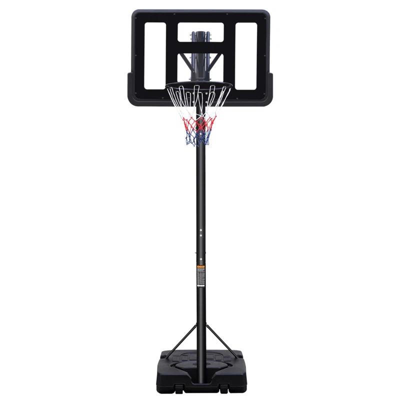 HLILish Teenagers Portable Basketball Hoop Height Adjustable Basketball Hoop Stand 7.5Ft - 10Ft With 44 Inch Backboard And Wheels For Adults Teens