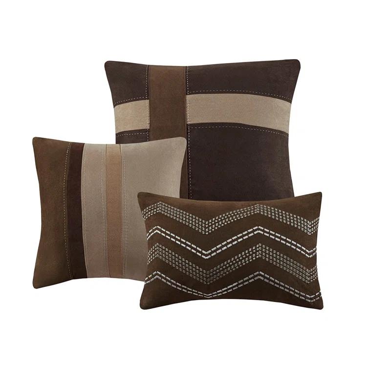 Gracie Mills Kimberly 7-Piece Contemporary Microsuede Comforter Set