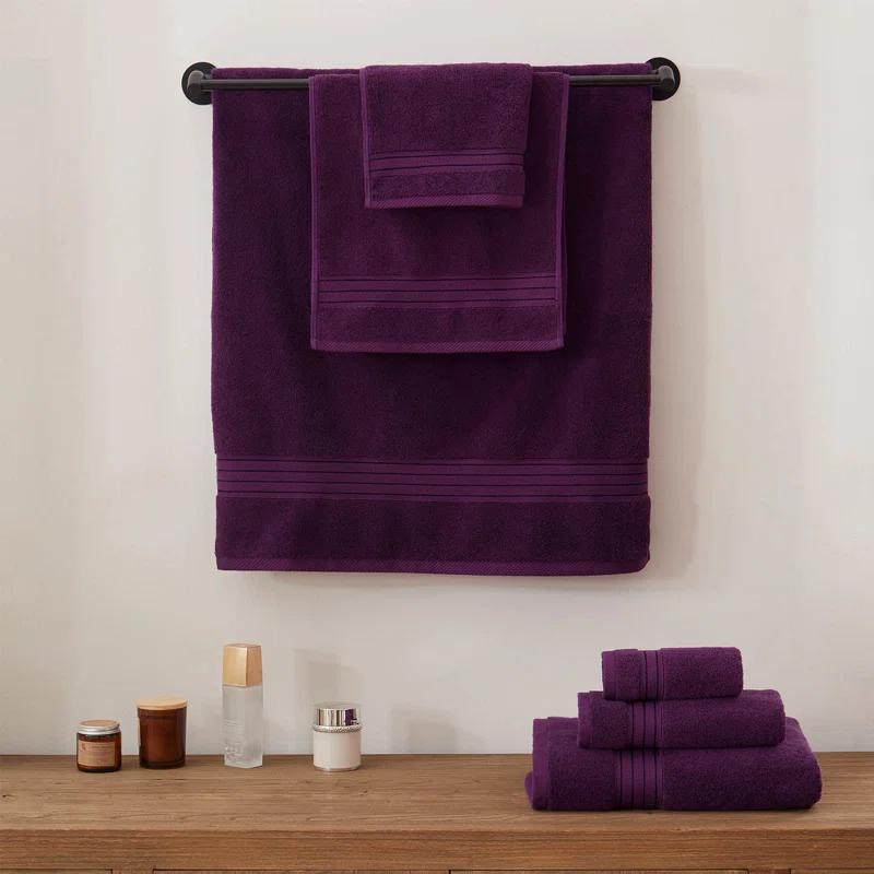 FAST APPLIANCES LLC Purple Bath Towels Set For Bathroom Soft Absorbent Durable 650 GSM Turkish Cotton Towel Set Of 6, 2 Large Bath Towels, 2 Hand Towels, 2 Washclothes