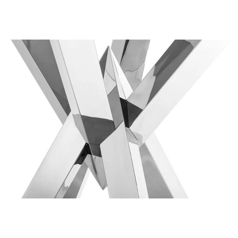 Eichholtz Triumph Round Glass Top Metal Base Dining Table