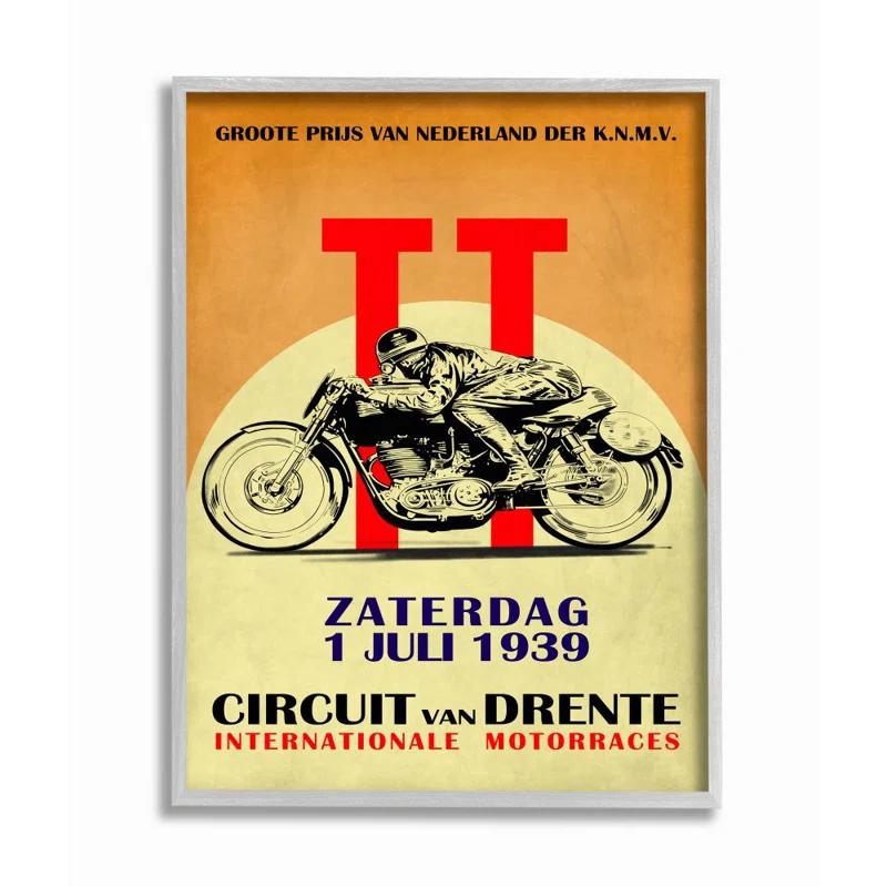 Stupell Industries " European Racing Circuit Poster Motorcycle Sport Vintage " by Ziwei Li