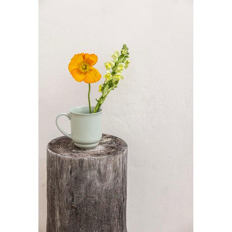 over&back Rimmed 16oz Semi-Matte Hand-Finished Stoneware Mugs, Set of 4