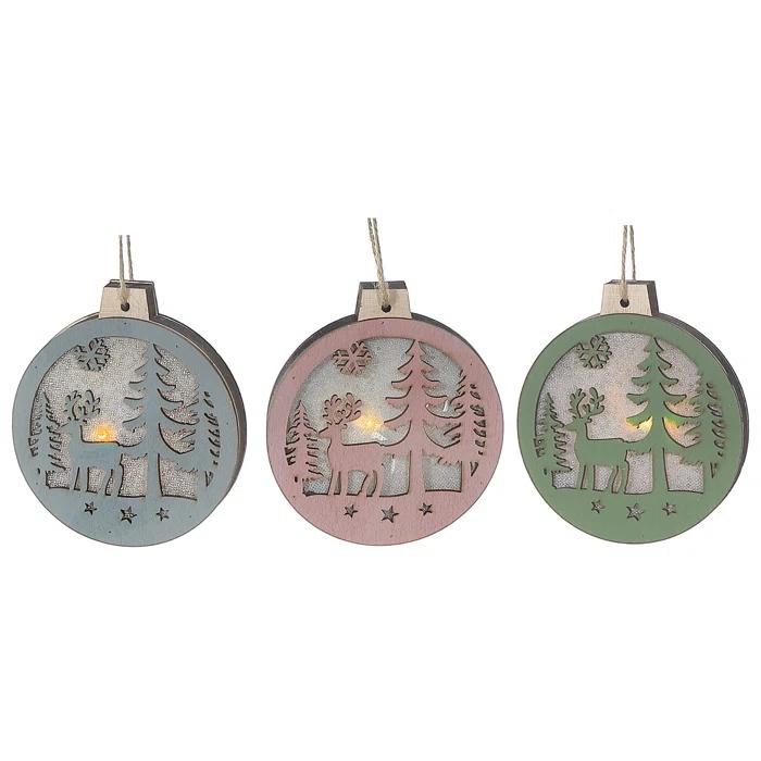 iH casadécor Ihcasadecor Wood Holiday Shaped Ornament (Set of 12)