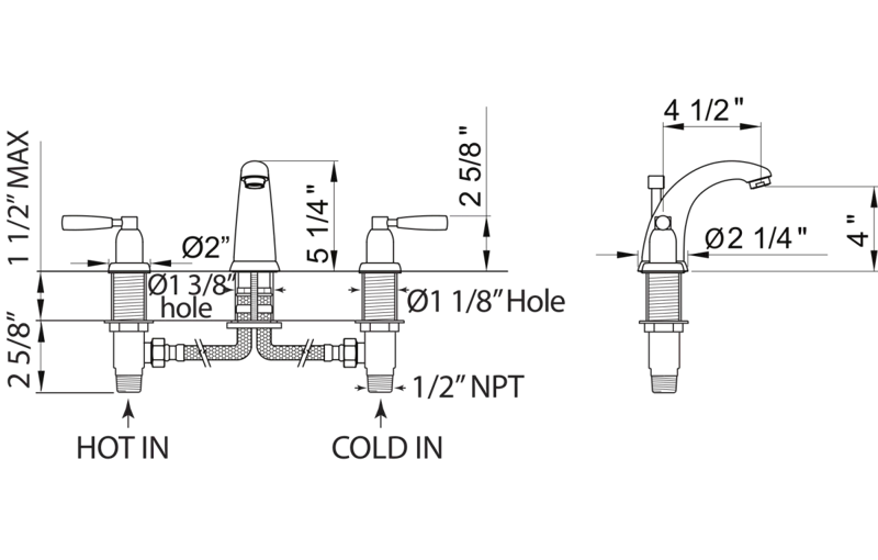 Holborn Widespread Lavatory Faucet