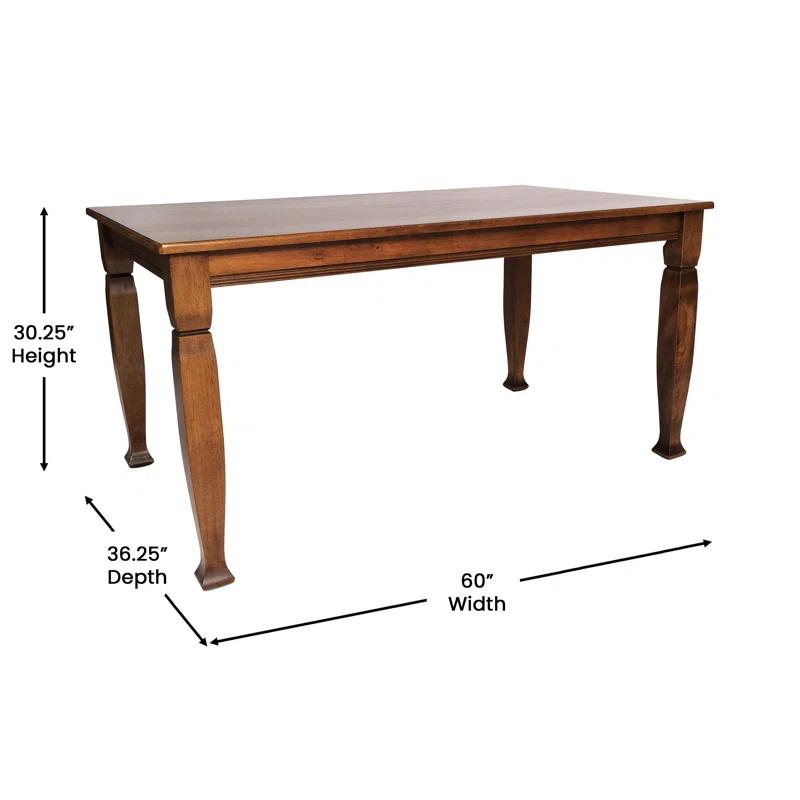 Gracie Oaks Solid Wood Commercial Grade Dining Table with Turned Legs