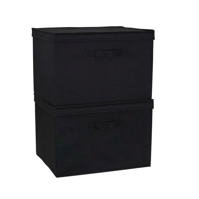 Household Essentials Household Essentials Wide Storage Box Fabric Bin (Set of 2)