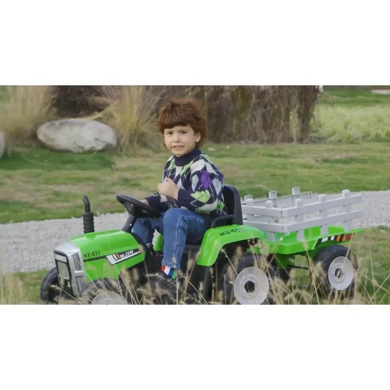 Costway 12 Volt 1 Seater Tractor / Construction Battery Powered Ride On with Remote Control & Reviews | Wayfair