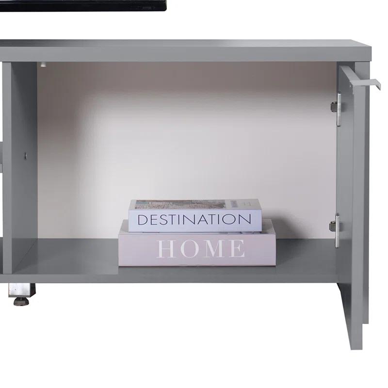 Ebern Designs TV Stand Large Media Console with Cable Management for 65, 75 Inch Media Storage Gaming Living Room Entertainment Center Modern Wooden Television Cabinet