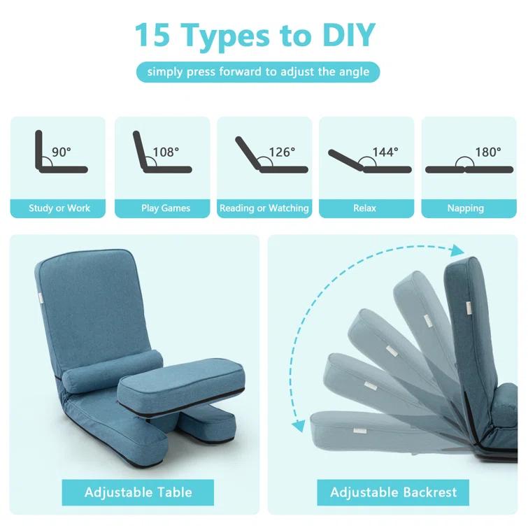 Latitude Run® Modern Sleeper Convertible Chair Adjustable Backrest Small Couch Bed For Living Room/Small Apartment