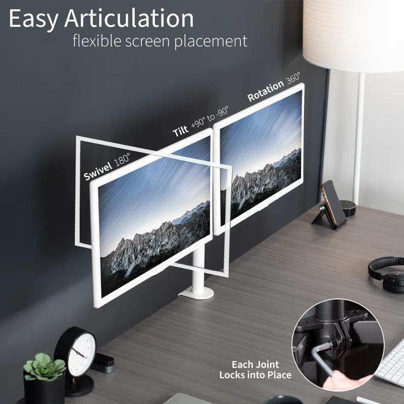 Vivo VIVO Dual Monitor Desk Mount Adjustable Stand, Fits Screens up to 30", STAND-V002 Series