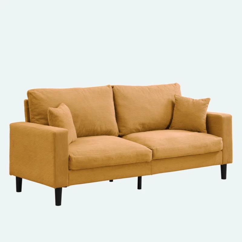 74" High Resilience Three Seater Sofa, Wooden Frame 3 Seat Sofa, Comfy ,   Modern Upholstered Sofa, Living Room Bedroom Apartment