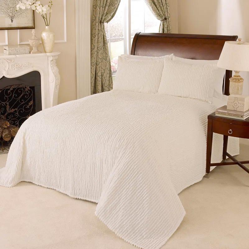 Beatrice Home Fashions Channel Striped Cotton Coverlet