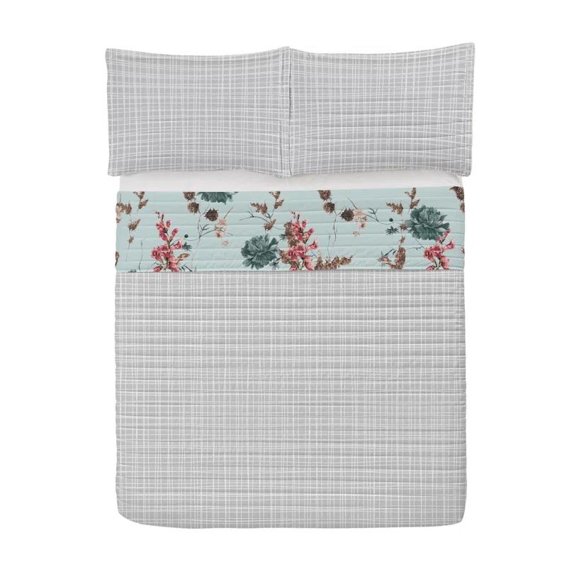 Ambesonne Microfiber Reversible 3 Piece Coverlet/Bedspread Set