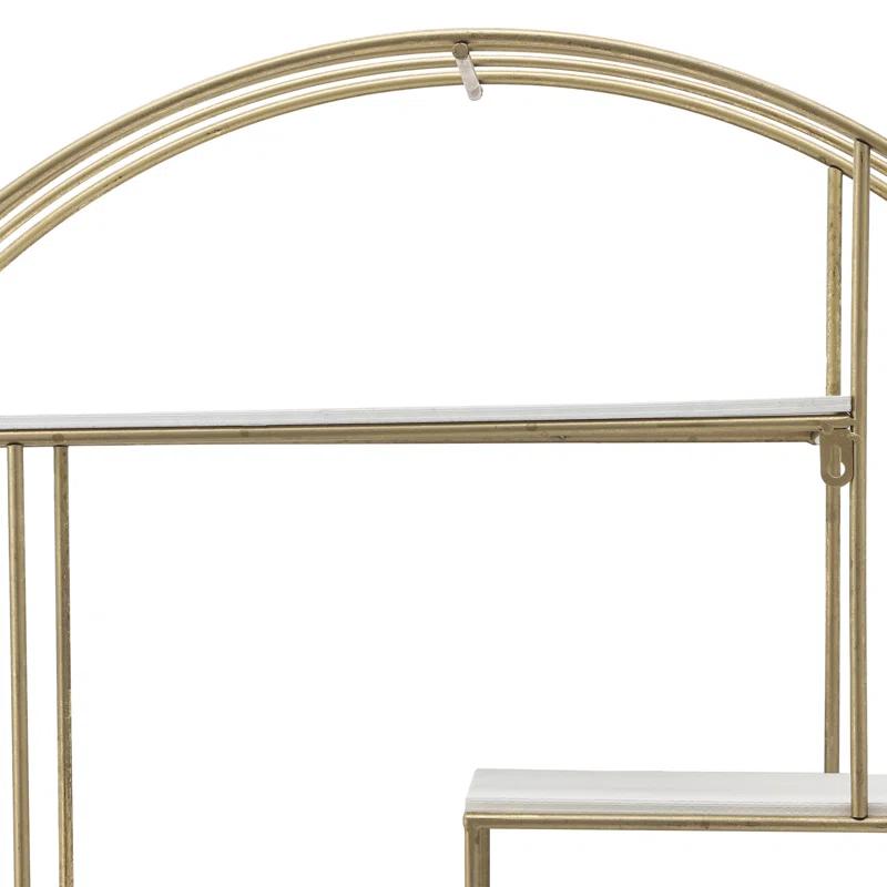 Birch Lane™ Kittle 4 Piece Round Floating Shelf with Hooks