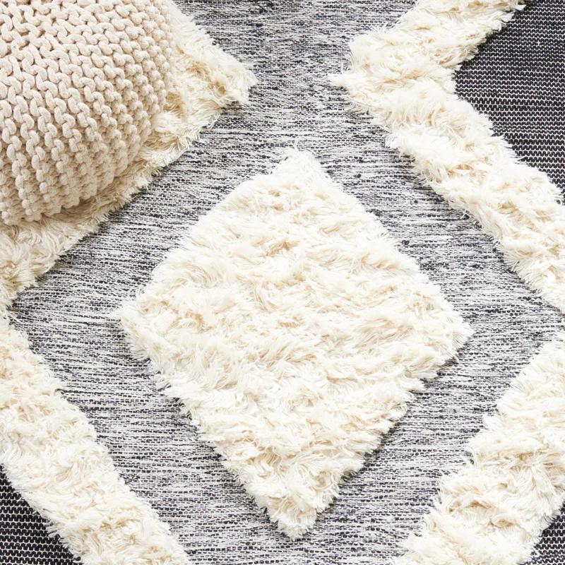 Foundry Select Adamsiii Hand Loomed Wool/Cotton Southwestern Rug in Ivory/Black