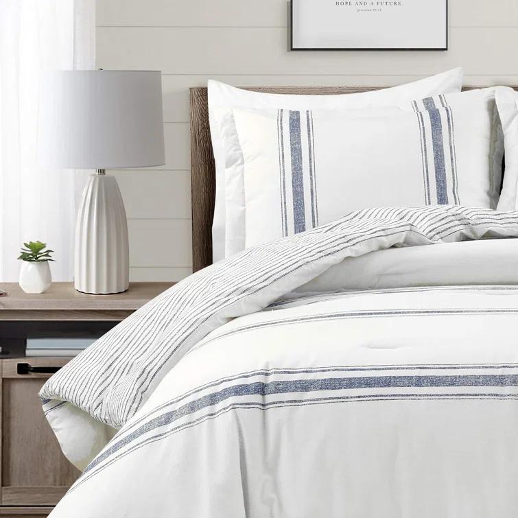 Farmhouse Standard Cotton Reversible Comforter Set