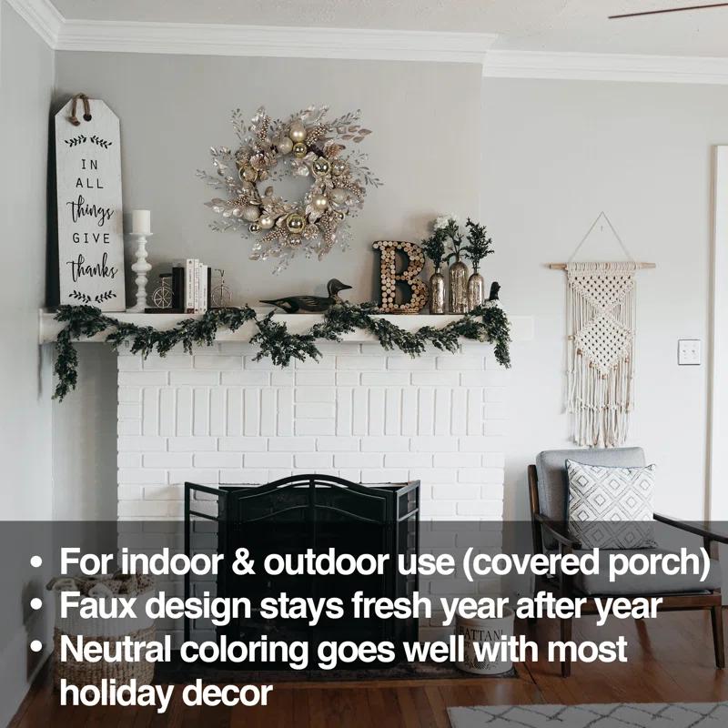 Kurt Adler Faux Rattan 24'' Wreath