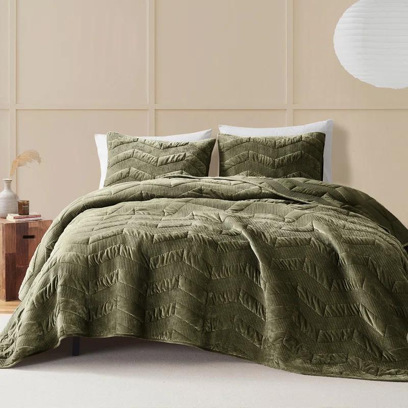 Wonderful Textile Wonderful Velvet Quilt Set 3-Piece Bedding Set For All Season