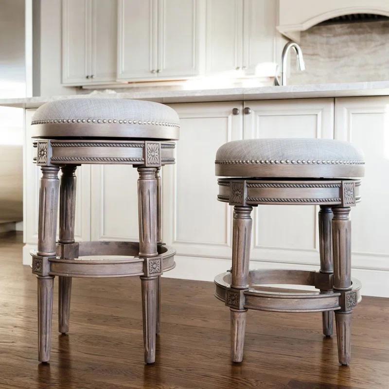 Maven Lane Maven Lane Pullman Backless Stool with Fabric Upholstery