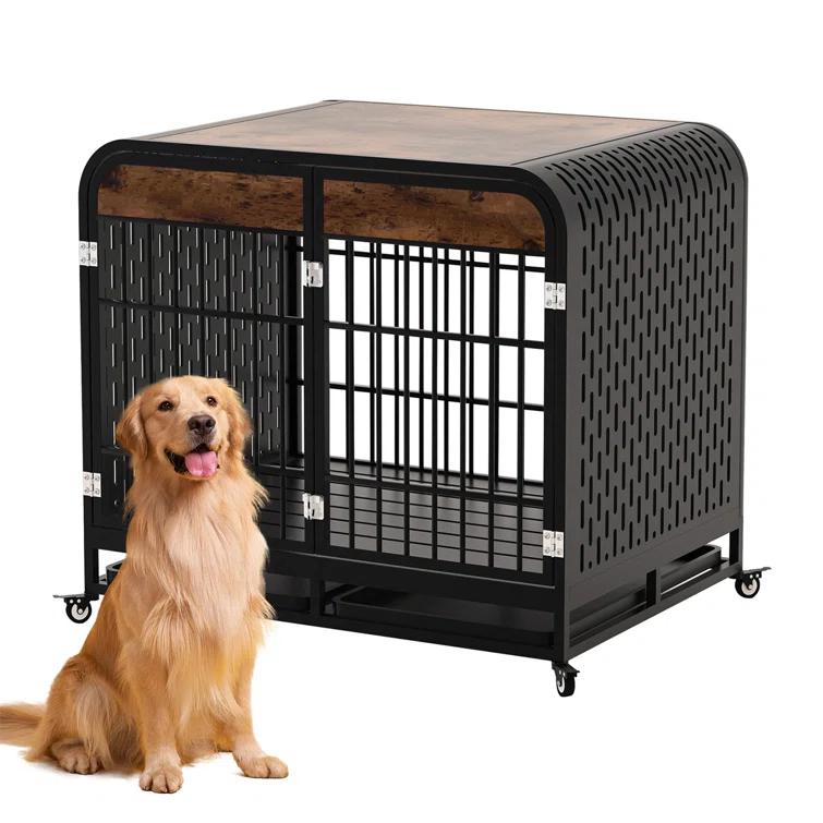 Archie & Oscar™ Heavy Duty Dog Crate Dog Cage With Wide Tabletop Strong Wooden Furniture Style | Wayfair