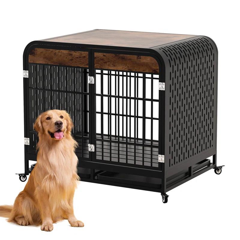 Archie & Oscar™ Heavy Duty Dog Crate Dog Cage With Wide Tabletop Strong Wooden Furniture Style