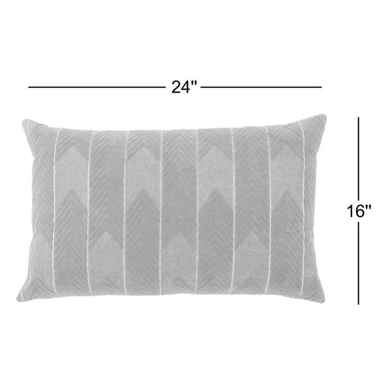 Floretta Embroidered Cotton Lumbar Throw Pillow