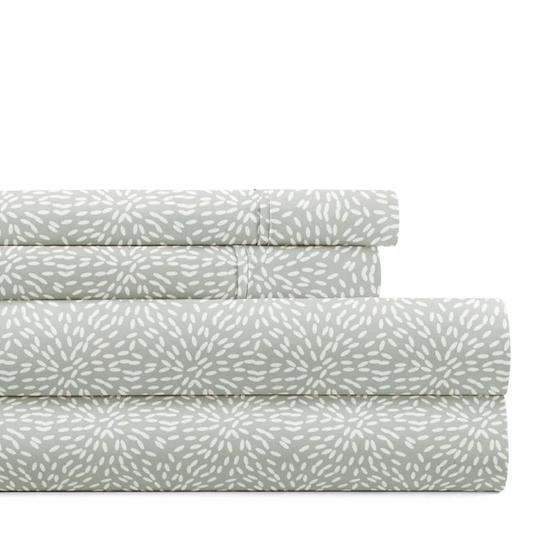 IEnjoy Home 7-Piece Reversible Bedding Bundle - Solid Comforter and Patterned Sheet Set