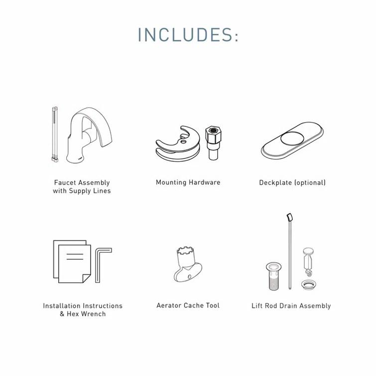 Doux Single Hole Bathroom Faucet with Drain Assembly